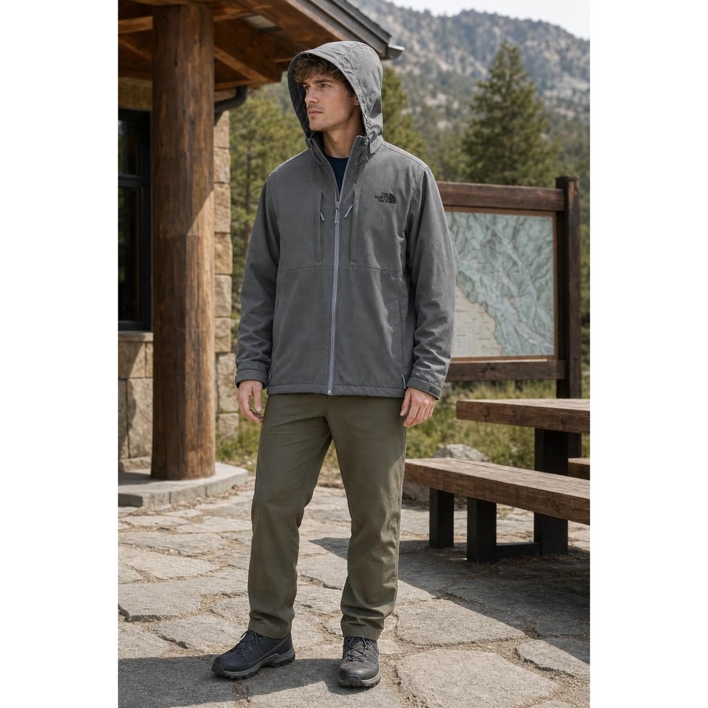 The North Face Hooded Jacket Men's M Gray PrimaLoft Insulated Outdoor